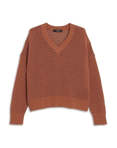 Беллико Ажурный Свитер, коричневый/бежевый Weekend max mara