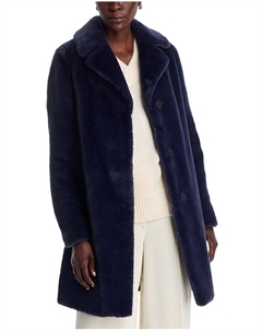 Искусственный мех, полупальто, синий Herno