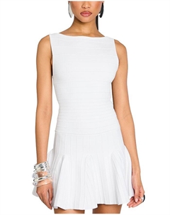 Одежда: Платье Audrina с металлизированной вязкой Retrofete, белый