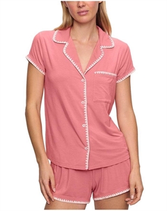 Фрида Пижамный комплект с декоративной строчкой, розовый Eberjey