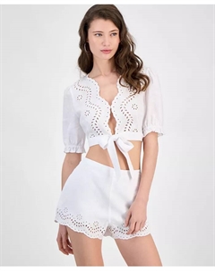 Женский короткий топ Dessa с завязками спереди, белый Guess