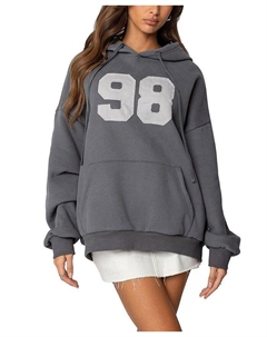 98 Укороченный худи оверсайз, серый Edikted