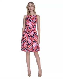 Женское платье без рукавов с квадратным вырезом и принтом, розовый Vince camuto