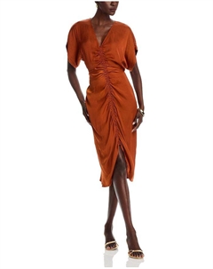 Эйми Платье миди с рюшами, коричневый Steve madden