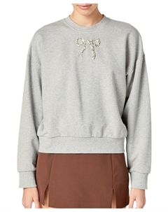 Женский свитшот с бантом и стразами, серый English factory