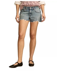 Женские шорты Mid Rise с рваным краем для фестиваля, синий Lucky brand