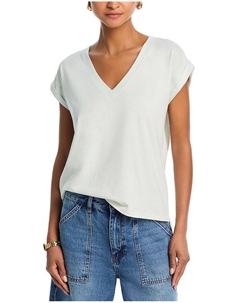 Простая хлопковая футболка с V-образным вырезом, зеленый Frame