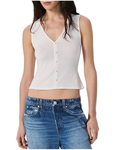 Вязаный топ на пуговицах, белый Rag & bone