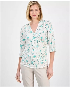 Женский трикотажный топ с запахом, зеленый Jm collection