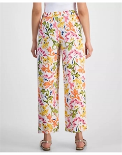 Узкие брюки с принтом на боковых вставках на резинке, мультиколор Jm collection