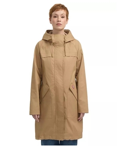 Женская дождевик из хлопка с асимметричным подолом, коричневый/бежевый Hunter