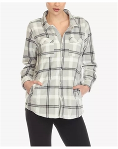 Женская фланелевая рубашка в клетку, серебряный White mark