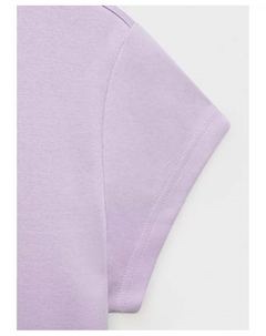 Женская хлопковая футболка с коротким рукавом, фиолетовый Mango