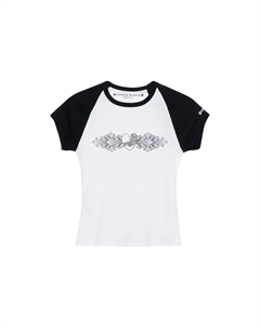 Футболка женская, белый / черный Chrome hearts