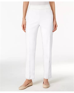 Классические элегантные брюки с зауженным силуэтом на резинке, белый Alfred dunner