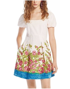 Сигнатурное мини-платье Ebbro с пышными рукавами, мультиколор Weekend max mara