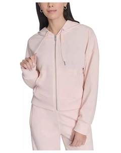 Женская худи на молнии из френч-терри, розовый Calvin klein