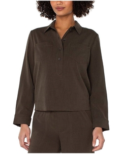 Рубашка с запахом, коричневый Liverpool los angeles