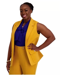 Жилет с вырезом и открытой передней частью Regular & Plus Sizes, золотой Каспер