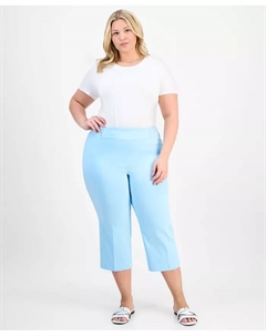 Капри с контролем живота больших размеров на резинке, синий Jm collection