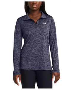 Женский лонгслив с четверть-молнией Twist Tech и логотипом, синий Under armour