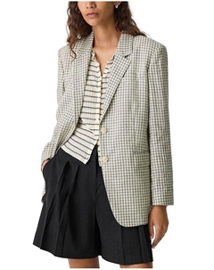 Однобортный льняной блейзер, мультиколор Theory