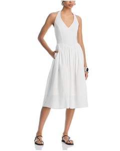 Платье миди Ressi с запахом и ажурными вставками, белый Steve madden