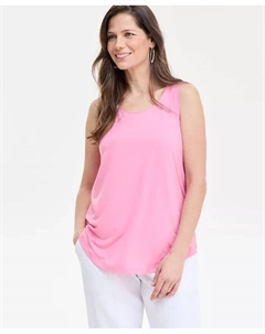 Женская майка без рукавов с круглым вырезом, Regular & Petite, красный Jm collection