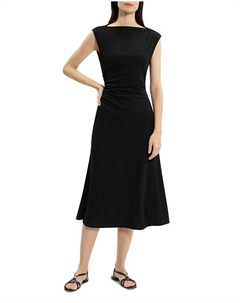 Платье миди с лодочкой, черный Theory