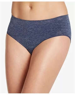 Гладкие и блестящие бесшовные утепленные трусики-хипстер Smooth and Shine Seamfree Heathered Hipster Underwear 2187, доступные в расширенной размерной сетке, синий Jockey