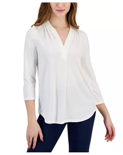 Повседневный топ из плотного трикотажа Petite Solid ITY Top, белый Jm collection
