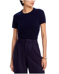 Кашемировый свитер с круглым вырезом - эксклюзив, синий C by bloomingdale's cashmere