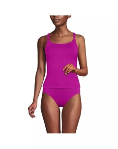 Женский топ-танкини в стиле макраме, фиолетовый Lands' end