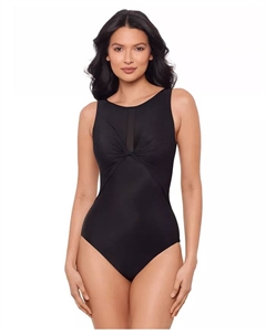 Женский цельный купальник с косточками Network News Evoke, черный Miraclesuit