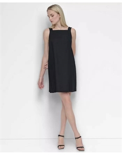 Женское платье-трапеция без рукавов с бантом на спине, черный Dkny