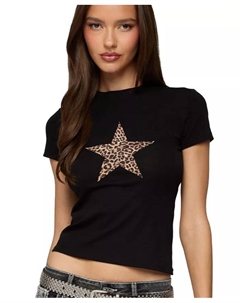 Женская футболка Narla Leopard Star, черный Edikted
