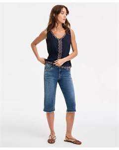 Женские рваные укороченные джинсы "Ab" Solution Skimmer, синий Democracy