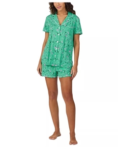 Женский комплект пижамы с коротким рукавом и принтом Boxer, зеленый Cuddl duds