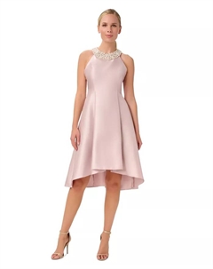 Платье из микадо с бисерной отделкой на горловине, коричневый/бежевый Adrianna papell