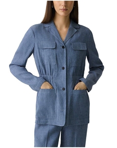 Приталенная куртка из мягкого льна, синий Theory