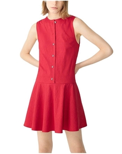 Безрукавное мини-платье из льняной смеси, красный Theory