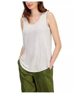 Женская майка без рукавов с круглым вырезом, Regular & Petite, коричневый/бежевый Jm collection