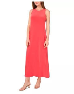 Женское платье макси с круглым вырезом и вырезом на спине без рукавов, красный Vince camuto