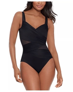 Женский цельный купальник Network Madero с чашками DD на косточках, черный Miraclesuit