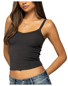 Aspyn Майка с V-образным вырезом и рубчиком, серый Edikted