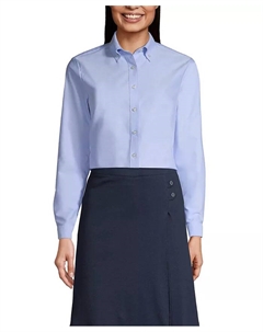 Школьная форма для женщин: рубашка-оксфорд с длинным рукавом, синий Lands' end
