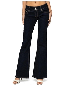 Тильда Низкие Расклешенные Джинсы в Темной Промывке, синий Edikted