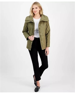 Женское стеганое пальто с капюшоном на молнии, розовый Michael kors