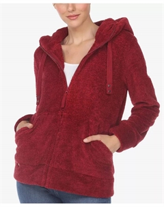 Женская худи-куртка с подкладкой из шерпы, красный White mark