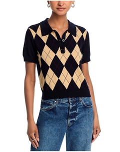 Аргайл-пуловер с воротником-поло, мультиколор Frame